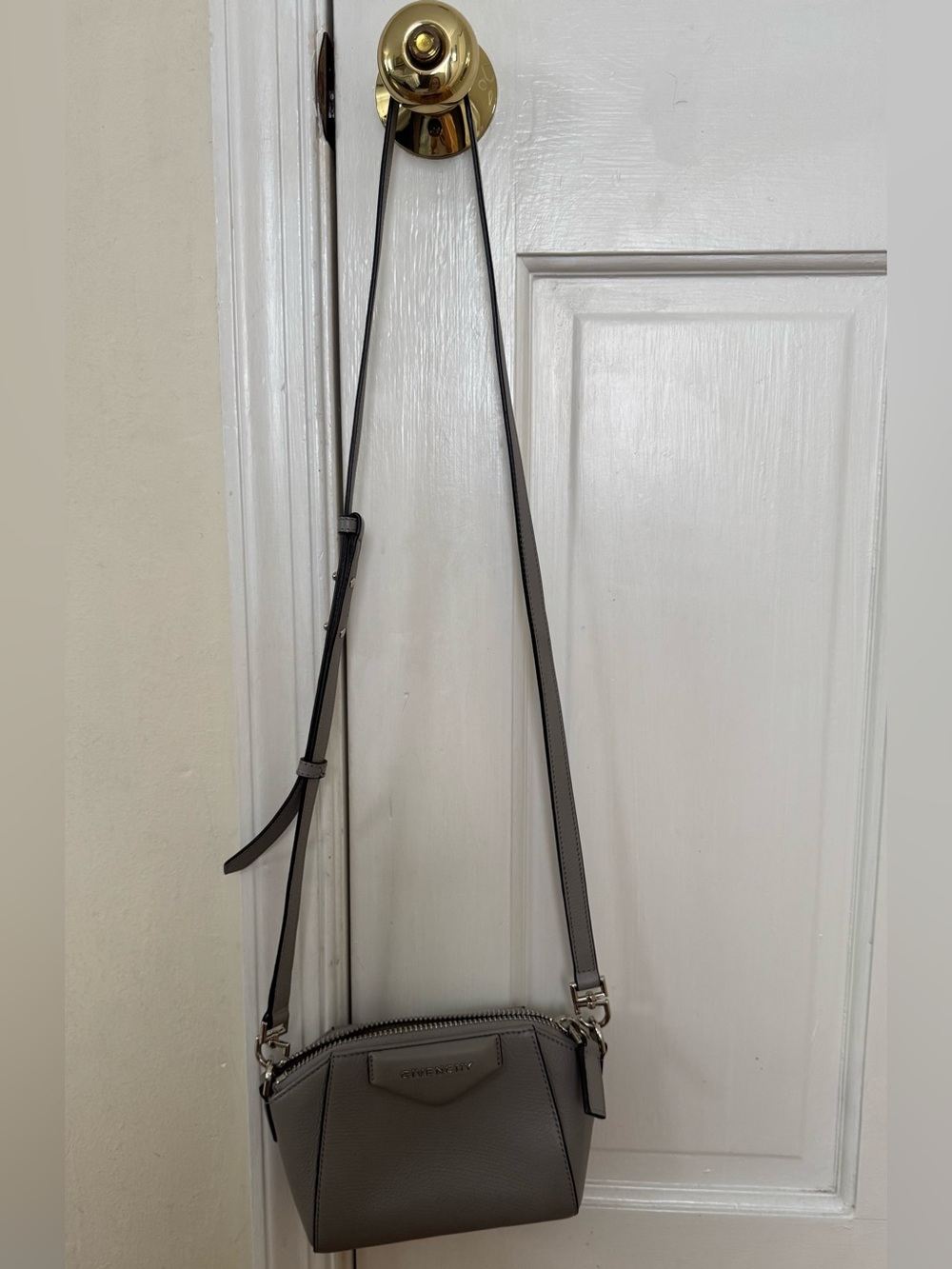 Givenchy Mini Antigona Gray Leather Crossbody Bag - Picture 6 of 6